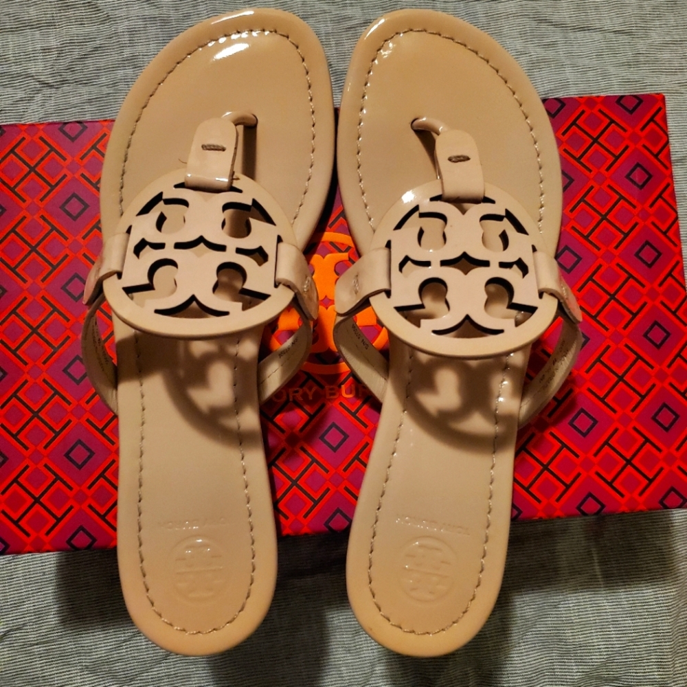 Tory Burch Leather Miller Sandal Sea Shell Pink